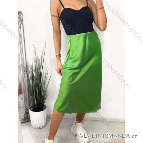 Sukňa stredne dlhá dámska (S/M ONE SIZE) TALIANSKA MÓDA IMPLM22196330050/DU S/M limetková