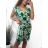 Šaty krátke letné icecool bez rukávov dámske (S/M ONE SIZE) TALIANSKA MÓDA IMM23177/DU S/M zelená