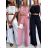 Súprava letné nohavice a croptop carmen dámska (S/M ONE SIZE) TALIANSKA MÓDA IMWKK231872