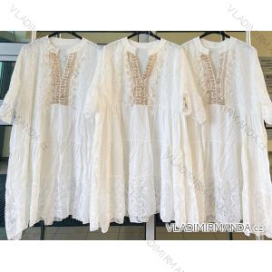 Šaty letné oversize bavlnené krátky rukáv dámske (S/M ONE SIZE) TALIANSKA MÓDA IMWKK231875