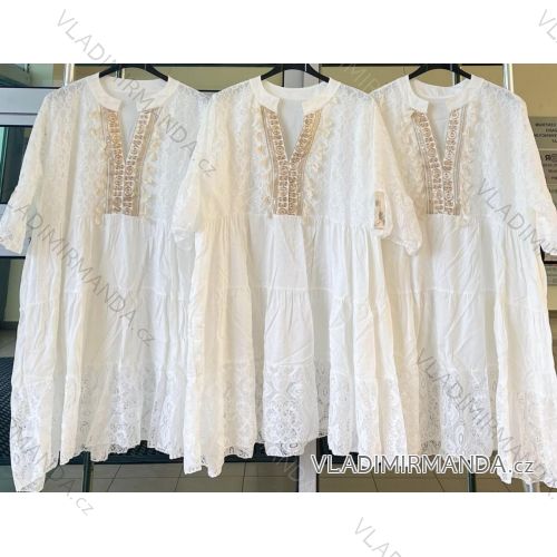 Šaty letné oversize bavlnené krátky rukáv dámske (S/M ONE SIZE) TALIANSKA MÓDA IMWKK231875