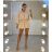 Overal krátky letný košeľový krátky rukáv dámsky (S/M ONE SIZE) TALIANSKA MÓDA IMM23M4698
