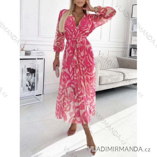 Šaty dlhé elegantný dlhý rukáv dámske (S/M ONE SIZE) TALIANSKA MÓDA IMWGB23951