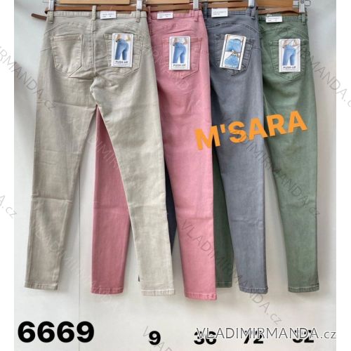 Rifle jeans dlhé push-up s opaskom dámske (XS-XL) M.SARA MSR236669A