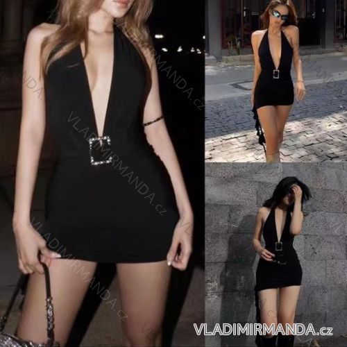 Šaty mini sexy na ramienka dámske (S/M ONE SIZE) TALIANSKA MÓDA IMM23M27849