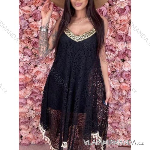 Šaty letné krajkové na ramienka dámske (S/M ONE SIZE) TALIANSKA MÓDA IMWE232080