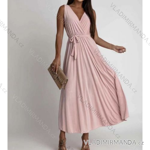 Šaty dlhé elegantné spoločenské bez rukávov dámske (S/M ONE SIZE) TALIANSKA MÓDA IMWE232099