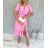 Šaty dlhé elegantný krátky rukáv dámske (S/M ONE SIZE) TALIANSKA MÓDA IMWE232104