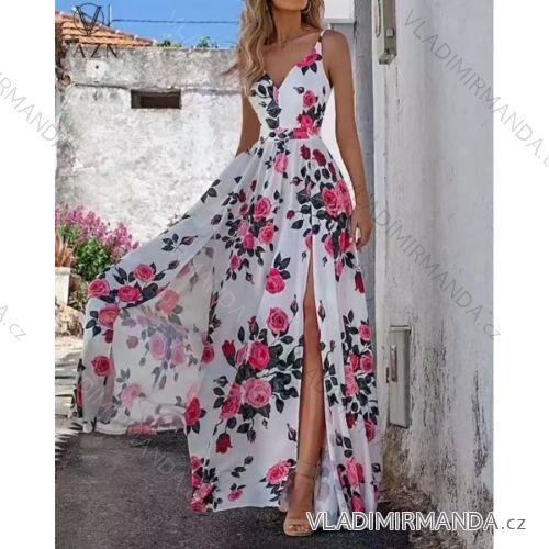 Šaty dlhé letné na ramienka dámske (S/M ONE SIZE) TALIANSKA MÓDA IMWE232110