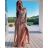Šaty dlhé elegantné bez rukávov dámske (S/M ONE SIZE) TALIANSKA MÓDA IMWE232111