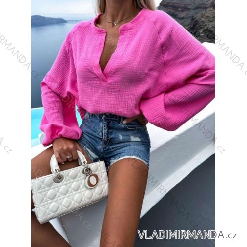 Tunika mušelínová dlhý rukáv dámska (S/M ONE SIZE) TALIANSKA MÓDA IMWGS232155