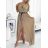 Šaty dlhé letné elegantné s opaskom krátky rukáv dámske (S/M ONE SIZE) TALIANSKA MÓDA IMWKK232173