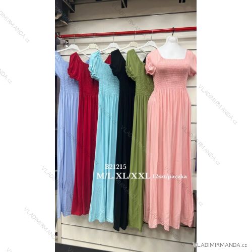 Šaty dlhé letné krátky rukáv dámske (M/L-XL/2XL) TALIANSKA MÓDA IMWMY232176
