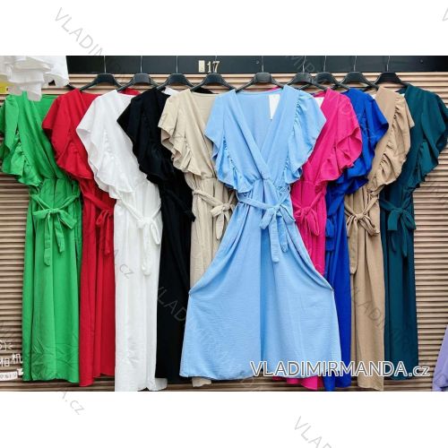 Šaty dlhé letné krátky rukáv dámske (S/M ONE SIZE) TALIANSKA MÓDA IMWGM232182