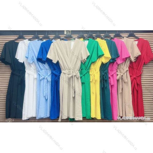 Šaty letné krátky rukáv dámske (S/M ONE SIZE) TALIANSKA MÓDA IMWGM232183