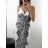 Šaty dlhé letné icecool na ramienka dámske (M/L-XL/2XL) AINUOSI TALIANSKA MODA IMB23H03 M/L tmavo modrá