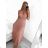Šaty spoločenské elegantné letné bez rukávov dámske (S/M ONE SIZE) TALIANSKA MÓDA IMPSH223590/DUR žlutá S/M