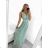 Šaty dlhé spoločenské elegantné bez rukávov dámske (S/M ONE SIZE) TALIANSKA MÓDA IMPSH243598 biela S / M