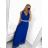 Šaty dlhé spoločenské elegantné bez rukávov dámske (S/M ONE SIZE) TALIANSKA MÓDA IMPSH243598 biela S / M