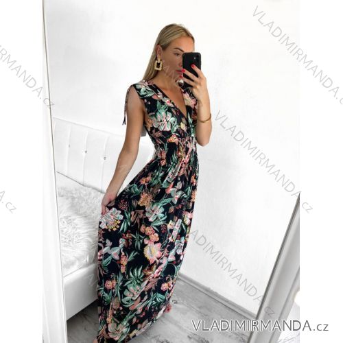 Šaty letné dlhé bez rukávov dámske (S/M ONE SIZE) ICECOOL AINUOSI FRANCÚZSKA MÓDA FMPZM23024-6