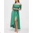 Šaty carmen dlhé letné cez ramená dámske (S / M ONE SIZE) TALIANSKÁ MÓDA IMM23M5350/DU kr. modrá
