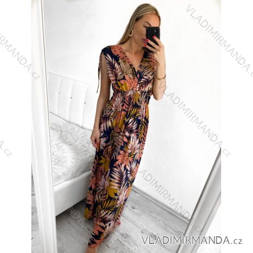 Šaty letné dlhé bez rukávov dámske (M/L ONE SIZE) ICECOOL AINUOSI FRANCÚZSKA MÓDA FMPZM23023-4 ružová M/L