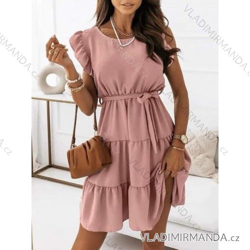 Šaty letné s opaskom bez rukávu dámske (S/M ONE SIZE) TALIANSKA MÓDA IMM23M9307