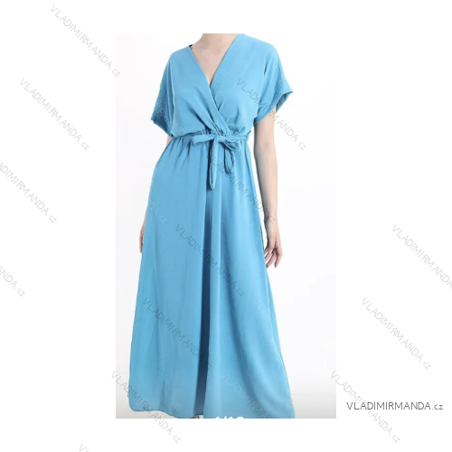 Šaty dlhé krátky rukáv dámske (S/M ONE SIZE) TALIANSKA MÓDA IMPMG236164