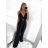 Overal dlhý na ramienka dámsky (S/M ONE SIZE) TALIANSKA MÓDA IMPCF2312660/DU S/M čierna