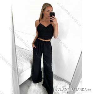 Nohavice dlhé letné dámske (S/M ONE SIZE) TALIANSKA MÓDA IMM23M17961/DU