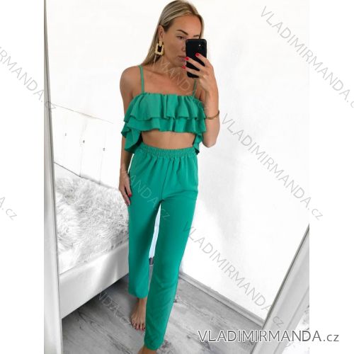 Súprava letné nohavice a top na ramienka dámska (S/M ONE SIZE) TALIANSKA MÓDA IMWGB231540