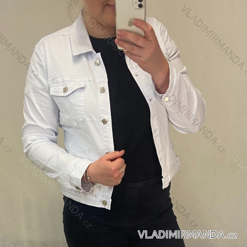 Bunda riflová dámska nadrozmer (XL-6XL) M.SARA MSR23AM2163-12/DU 5XL biela