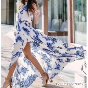 Šaty dlouhé letní elegantní bez rukávu dámské (S/M/L ONE SIZE) ITALSKÁ MÓDA IMPBB24P9741