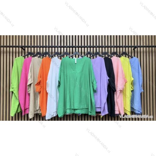 Tunika oversize krátky rukáv dámska nadrozmer (XL/2XL ONE SIZE) TALIANSKA MÓDA IMWGB232196