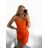 Šaty letné elegantné na ramienka dámske (S/M ONE SIZE) TALIANSKA MÓDA IMWD231980/DU S/M oranžová