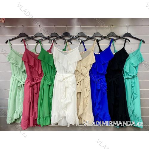 Šaty letné elegantné na ramienka dámske (S/M ONE SIZE) TALIANSKA MÓDA IMWGB232218