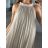 Šaty letné skladané šifónové bez rukávov dámske (S/M/L ONE SIZE) TALIANSKA MÓDA IMWY231072/DU M/L béžová