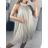 Šaty letné skladané šifónové bez rukávov dámske (S/M/L ONE SIZE) TALIANSKA MÓDA IMWY231072/DU M/L béžová