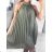 Šaty letné skladané šifónové bez rukávov dámske (S/M/L ONE SIZE) TALIANSKA MÓDA IMWY231072/DU M/L béžová
