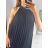 Šaty letné skladané šifónové bez rukávov dámske (S/M/L ONE SIZE) TALIANSKA MÓDA IMWY231072/DU M/L béžová