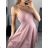 Šaty elegantné na ramienka dámske (S/M ONE SIZE) TALIANSKA MÓDA IMPSH2352527/DU   tmavo ružová
   S/M
