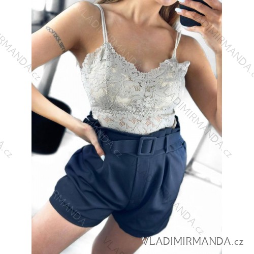 Crop top na ramienka dámsky (S/M ONE SIZE) TALIANSKA MÓDA IMWK231202/DU S/M béžová