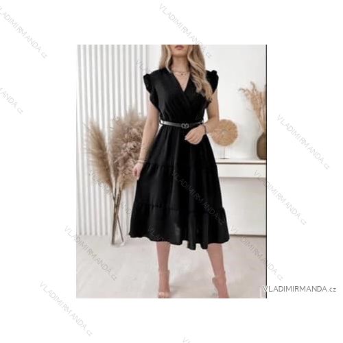 Šaty letné elegantné s opaskom bez rukávu dámske (S/M ONE SIZE) TALIANSKA MÓDA IMWB232273