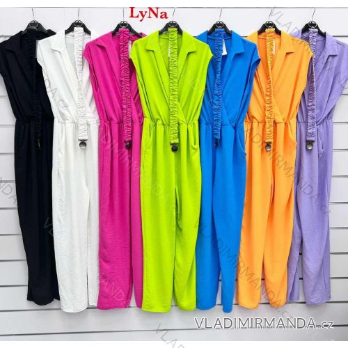 Overal dlhý elegantný s opaskom bez rukávu dámsky (S/M ONE SIZE) TALIANSKA MÓDA IMWLN232287