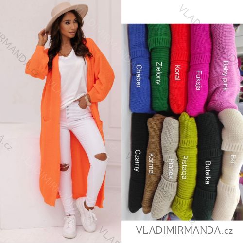 Cardigan dlhý dlhý rukáv dámsky (S/M ONE SIZE) POLSKÁ MÓDA PMWM232306
