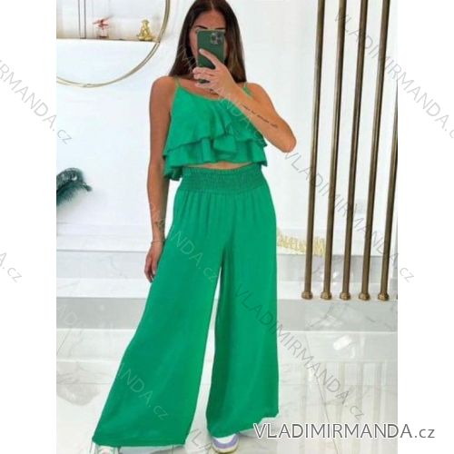 Súprava letný top na ramienka a nohavice dámska (S/M ONE SIZE) TALIANSKA MÓDA IMM23M25365