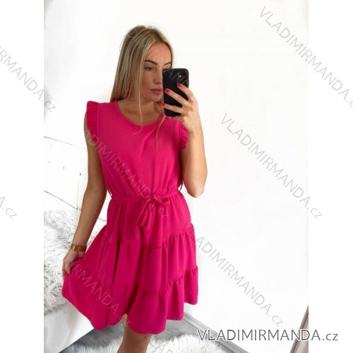 Šaty elegantné letné bez rukávov dámske (S/M ONE SIZE) TALIANSKA MÓDA IMM23M9385/DU