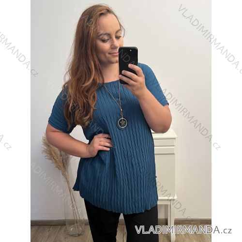 Tunika oversize s príveskom krátky rukáv dámska nadrozmer (4XL/5XL ONE SIZE) TALIANSKA MÓDA IMC23237