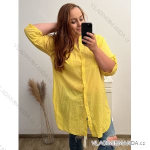 Prodloužená Košeľa 3/4 rukáv dámske (2XL/3XL ONE SIZE) TALIANSKA MÓDA IM523MINDY/DU