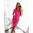 Šaty elegantný krátky rukáv dámske (S/M ONE SIZE) TALIANSKA MÓDA IMM23M1430/DU S/M čierna